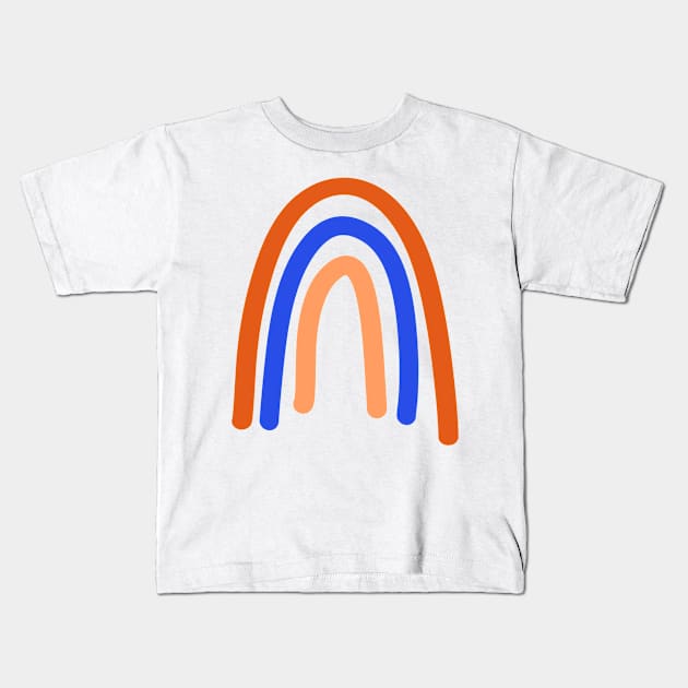 Orange and blue boho "rainbow" Kids T-Shirt by anrockhi